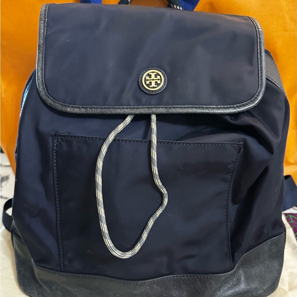 Tory Burch Black and Navy Backpack